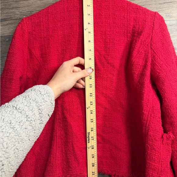 Chico's Vibrant Red Textured Blazer - Picture 7 of 8